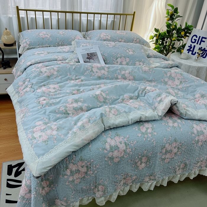 91家纺网 家纺一手货源 找家纺 暖居 2024新款包边春秋被床盖四件套 苏里南