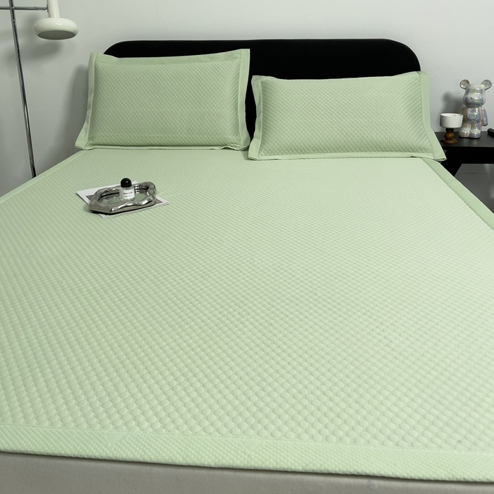 91家纺网 家纺一手货源 找家纺 凉百百 2024新款冰豆豆大豆款凉席冰丝席可折叠收纳直播优选 大豆款-绿