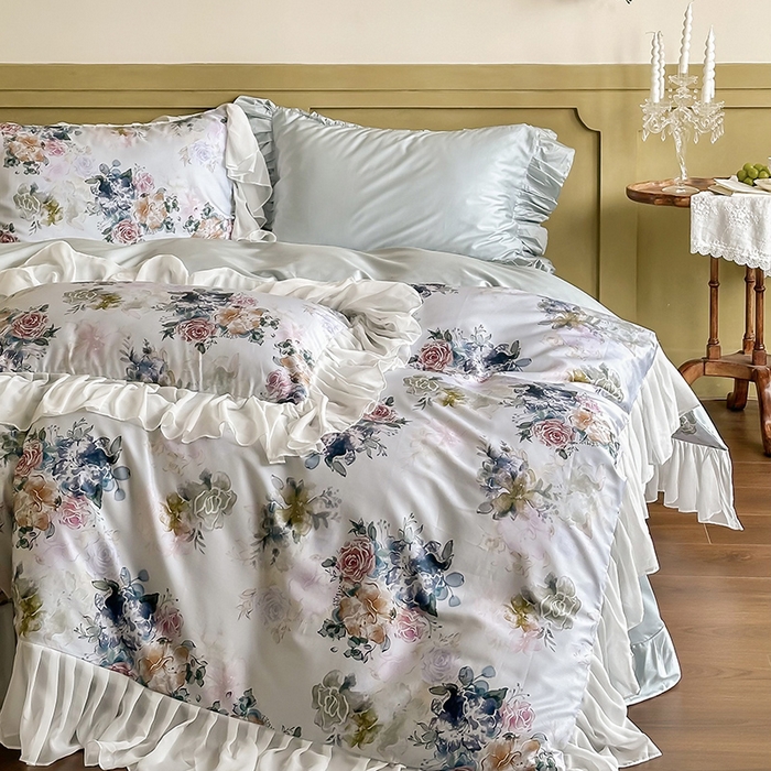 91家纺网 家纺一手货源 找家纺 （总）窝米 2024春夏高定数码星云雪纺纱四件套系列