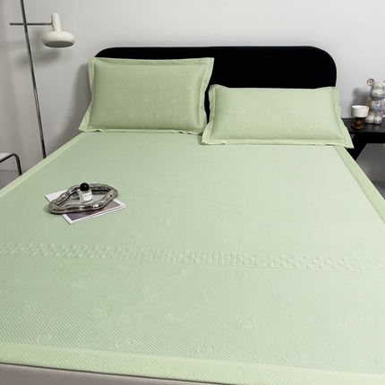 凉百百 2024新款冰豆豆爱心款凉席冰丝凉席可折叠设计量大价优 爱心款-绿