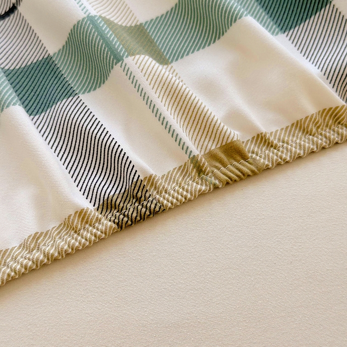 91家纺网 家纺一手货源 找家纺 家贝爱 2024新款3倍加厚水洗棉床笠床单 格调绿