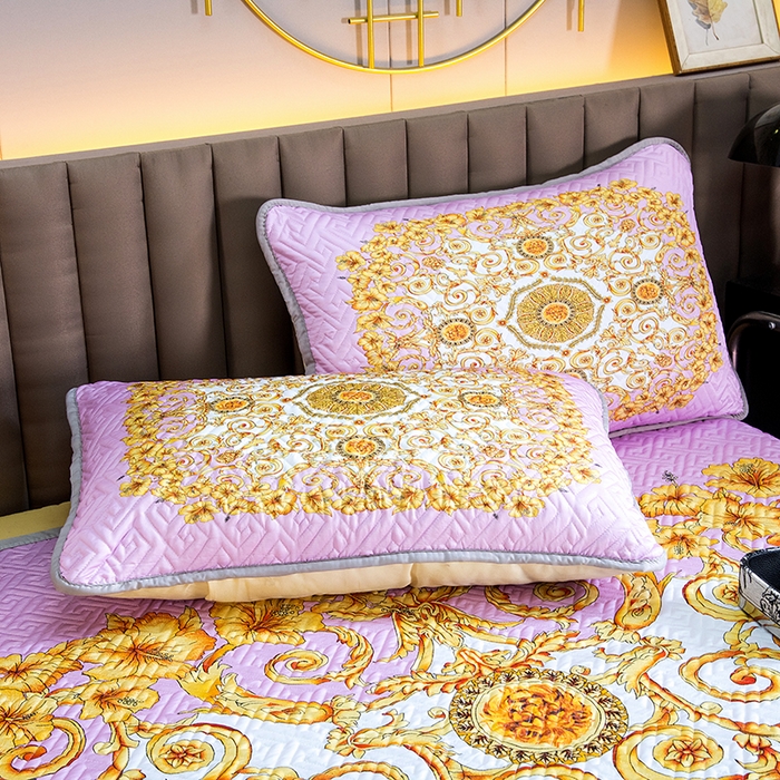 91家纺网 家纺一手货源 找家纺 爵仕家纺 2025新款凉感真丝床盖三件套 金典