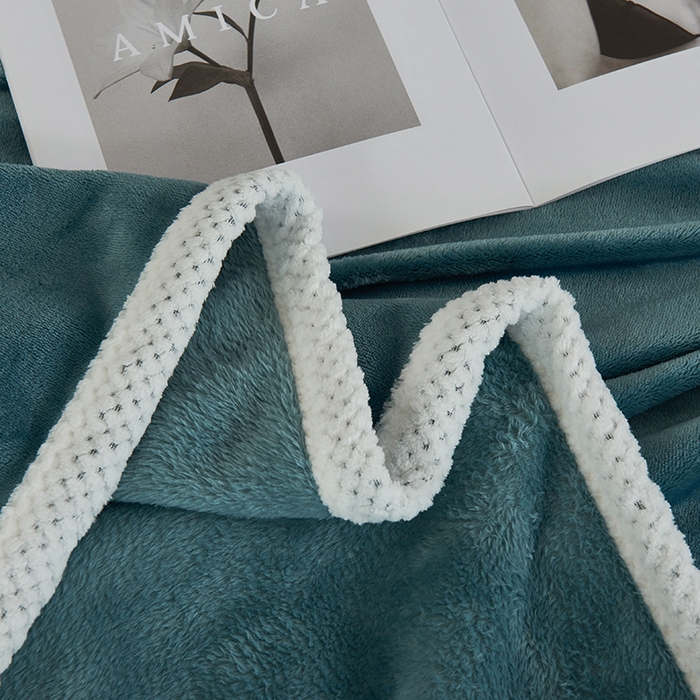91家纺网 家纺一手货源 找家纺 馨米莱家纺 2024新款牛奶绒盖毯 橄榄绿