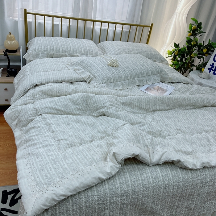 91家纺网 家纺一手货源 找家纺 暖居 2024新款包边春秋被床盖四件套 伊甸园