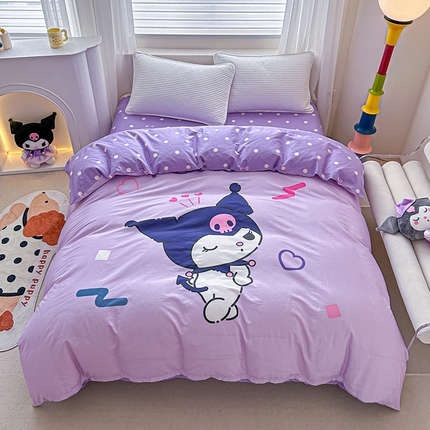 爱丽丝 2024新款40支全棉数码印花正版授权三丽鸥系列单品被套(含3.5元单品防伪码) 音乐库洛米