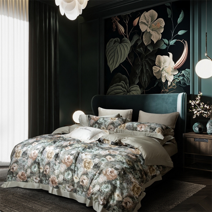 91家纺网 家纺一手货源 找家纺 榻尚家居 2024新款TS 天丝棉数码印花宽边款 思蔓