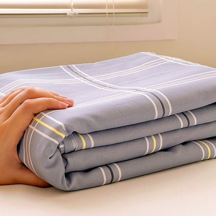 91家纺网 家纺一手货源 找家纺 家贝爱 2024新款3倍加厚水洗棉床笠床单 简尚灰