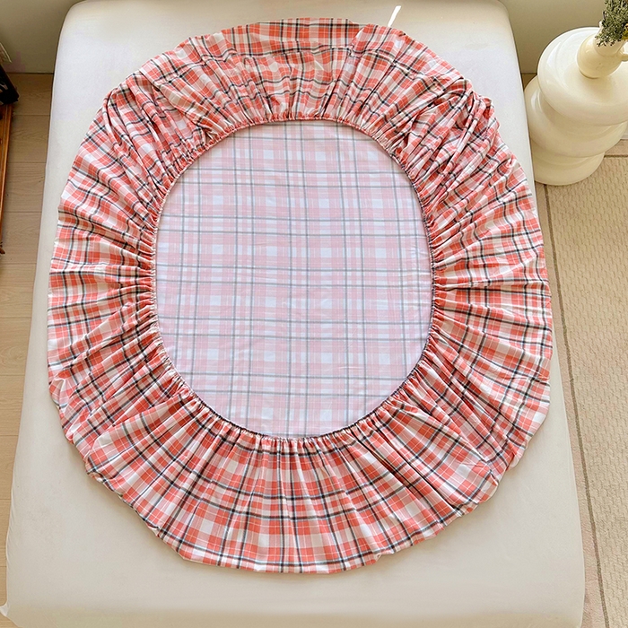 91家纺网 家纺一手货源 找家纺 家贝爱 2024新款3倍加厚水洗棉床笠床单 暖阳红