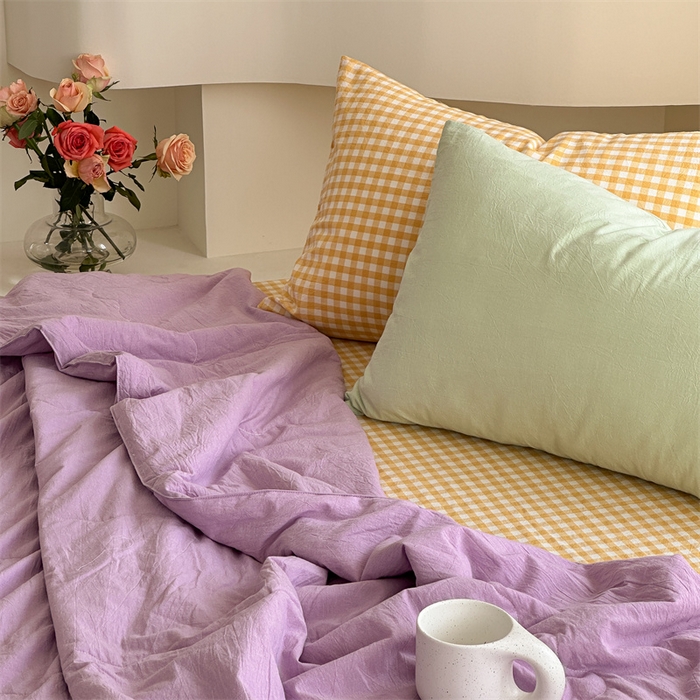 91家纺网 家纺一手货源 找家纺 洋铭区（原狠狠爱） 2024新款毛巾绣水洗棉夏被四件套 芋香小树