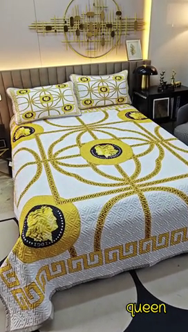 91家纺网 家纺一手货源 找家纺 爵仕家纺 2025新款凉感真丝床盖三件套 女皇