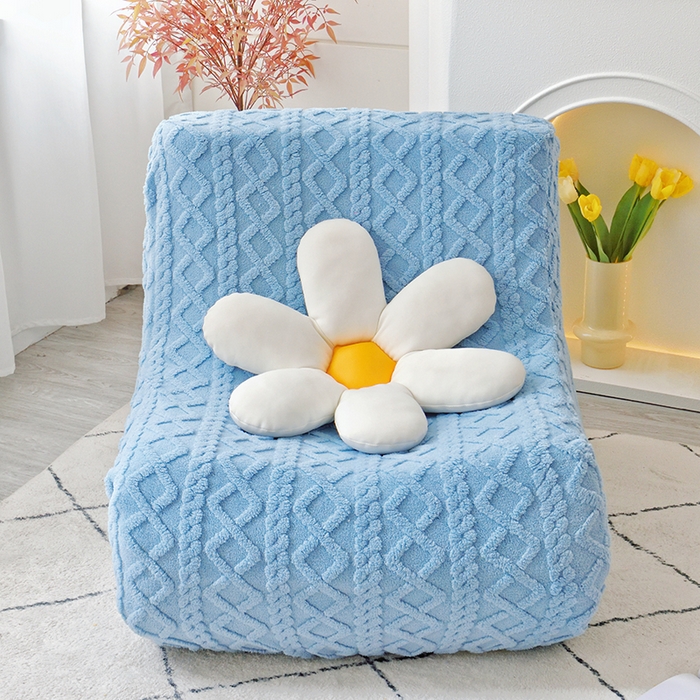 91家纺网 家纺一手货源 找家纺 启博家纺 2024新款提花绒毛毛虫沙发套 天蓝