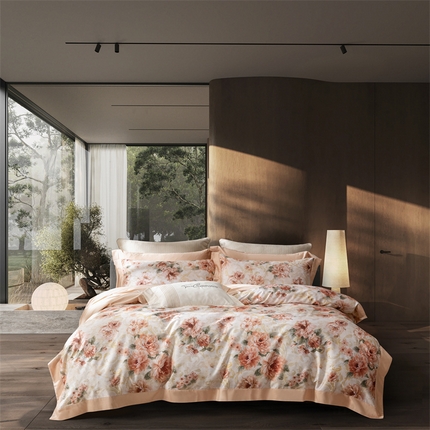 榻尚家居 2024新款TS 天丝棉数码印花宽边款 简森 红