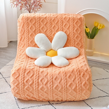 91家纺网 家纺一手货源 找家纺 启博家纺 2024新款提花绒毛毛虫沙发套 桔色