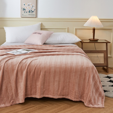 馨米莱家纺 2024新款塔芙蓉多功能盖毯 玉粉