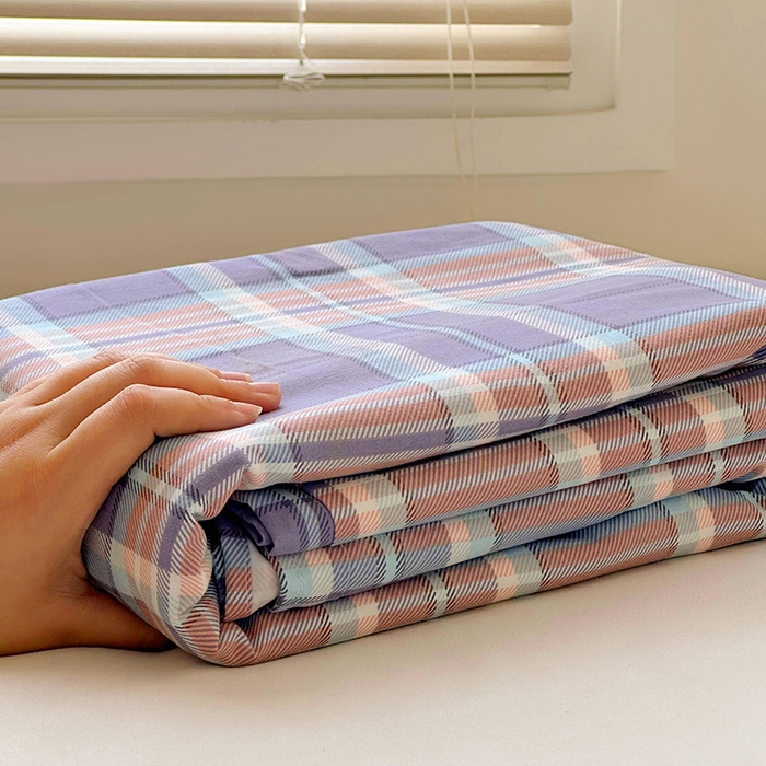 91家纺网 家纺一手货源 找家纺 家贝爱 2024新款3倍加厚水洗棉床笠床单 洛卡蓝