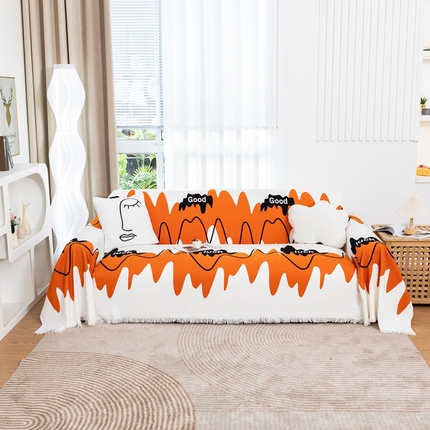 91家纺网 家纺一手货源 找家纺 （总）沐沐 2026新款雪尼尔印花沙发巾