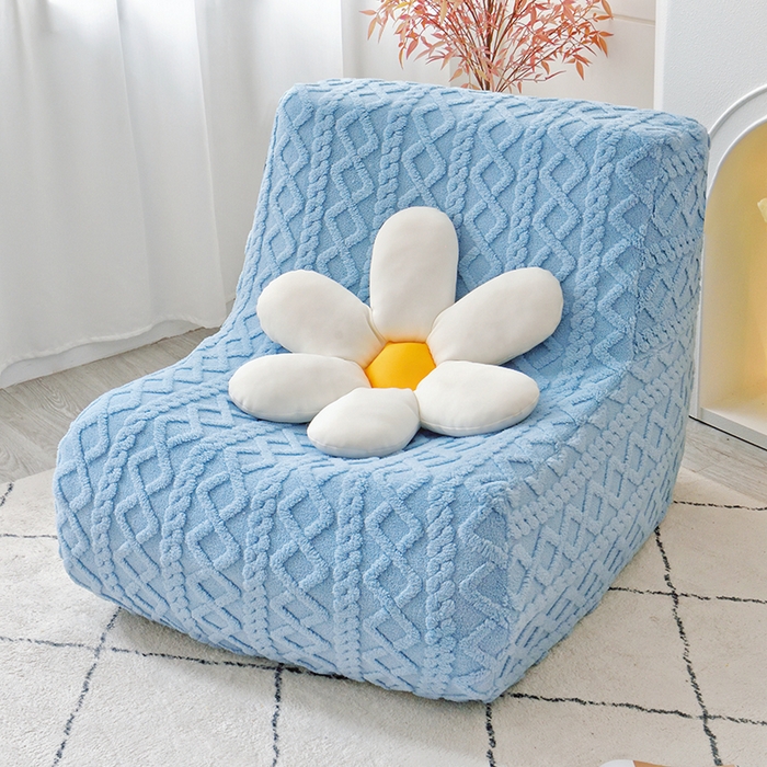 91家纺网 家纺一手货源 找家纺 启博家纺 2024新款提花绒毛毛虫沙发套 天蓝