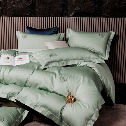 91家纺网 家纺一手货源 找家纺 （总）淳绵家居 2024新款50*50S双股长绒棉提花刺绣四件套-马德里