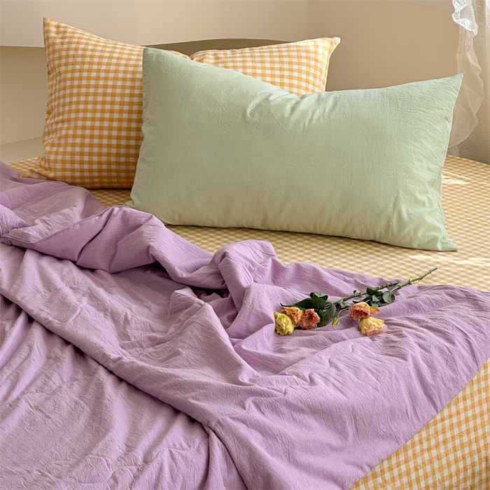 91家纺网 家纺一手货源 找家纺 洋铭区（原狠狠爱） 2024新款毛巾绣水洗棉夏被四件套 芋香小树