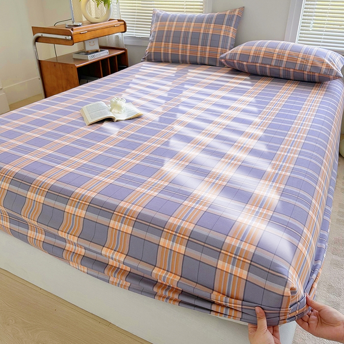 91家纺网 家纺一手货源 找家纺 家贝爱 2024新款3倍加厚水洗棉床笠床单 乐享蓝