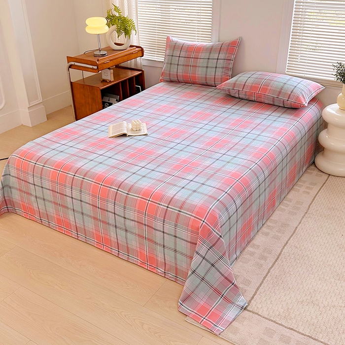 91家纺网 家纺一手货源 找家纺 家贝爱 2024新款3倍加厚水洗棉床笠床单 莫卡粉