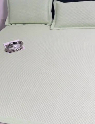 91家纺网 家纺一手货源 找家纺 凉百百 2024新款冰豆豆大豆款凉席冰丝席可折叠收纳直播优选 大豆款-绿