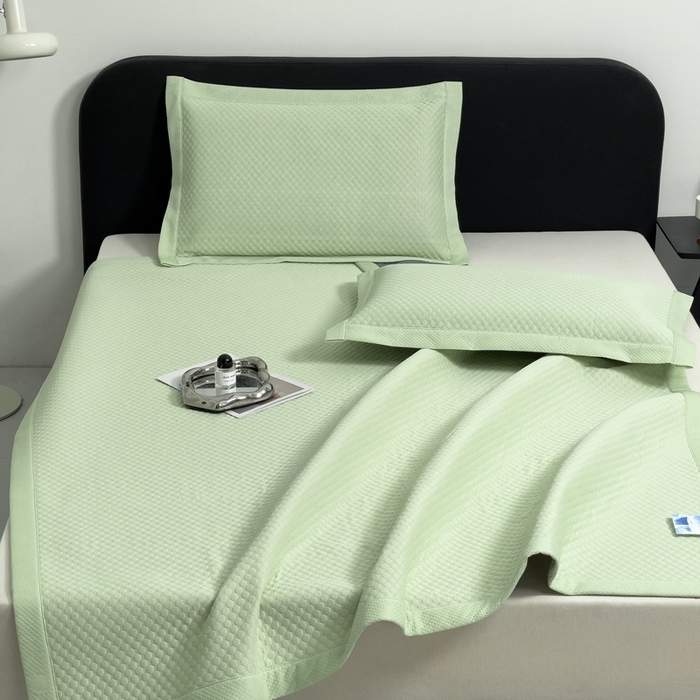 91家纺网 家纺一手货源 找家纺 凉百百 2024新款冰豆豆大豆款凉席冰丝席可折叠收纳直播优选 大豆款-绿