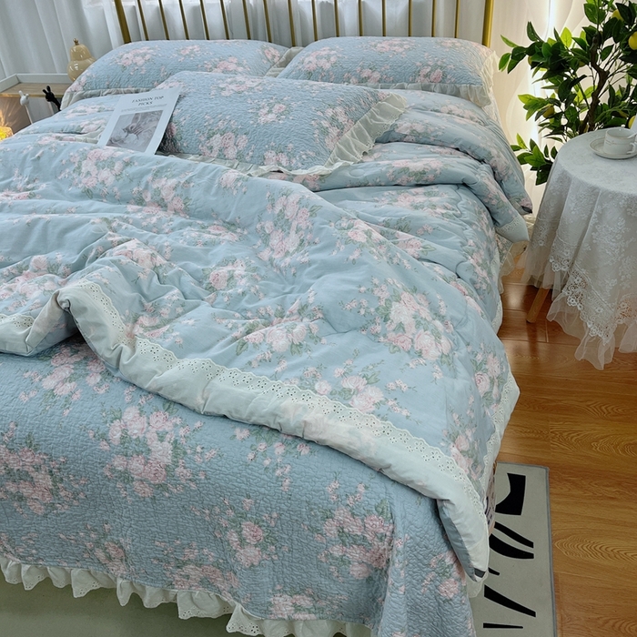 91家纺网 家纺一手货源 找家纺 暖居 2024新款包边春秋被床盖四件套 苏里南