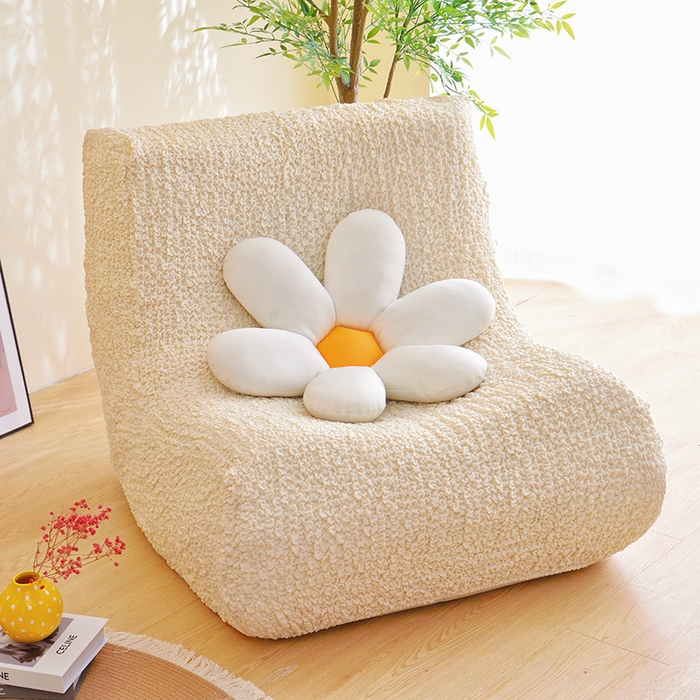 91家纺网 家纺一手货源 找家纺 启博家纺 2024新款奶油云纱毛毛虫沙发套 米白