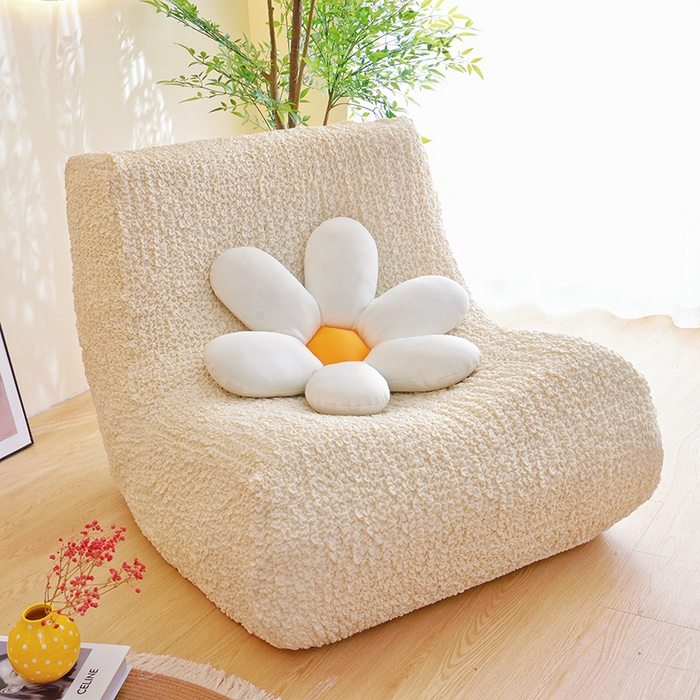 91家纺网 家纺一手货源 找家纺 启博家纺 2024新款奶油云纱毛毛虫沙发套 米白