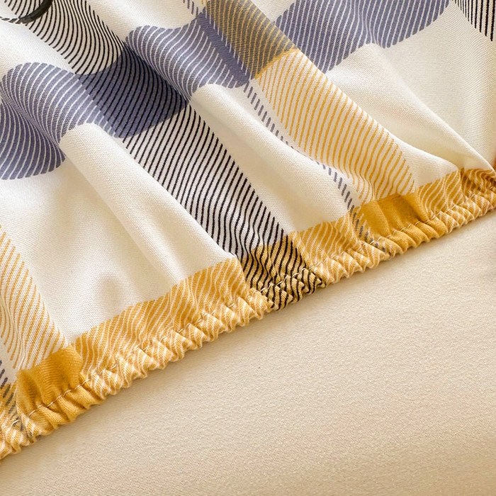 91家纺网 家纺一手货源 找家纺 家贝爱 2024新款3倍加厚水洗棉床笠床单 格调黄