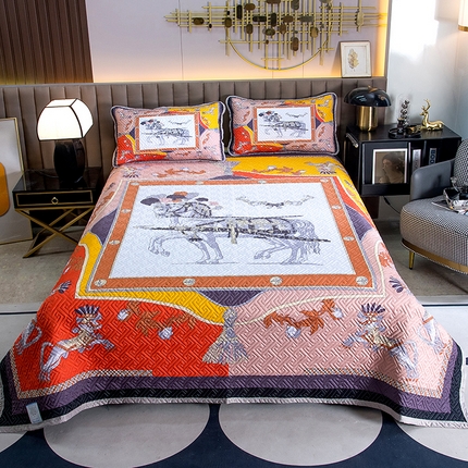 爵仕家纺 2025新款凉感真丝床盖三件套 宫廷马