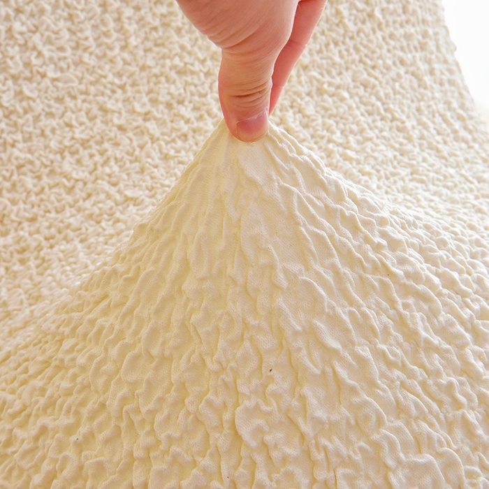 91家纺网 家纺一手货源 找家纺 启博家纺 2024新款奶油云纱毛毛虫沙发套 米白