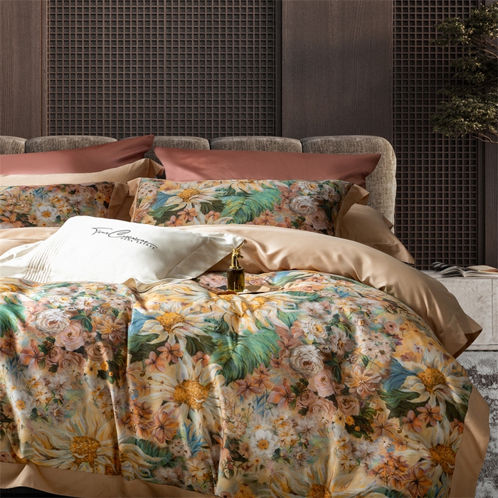 91家纺网 家纺一手货源 找家纺 榻尚家居 2024新款TS 天丝棉数码印花宽边款 向阳而生