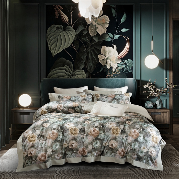 91家纺网 家纺一手货源 找家纺 榻尚家居 2024新款TS 天丝棉数码印花宽边款 思蔓