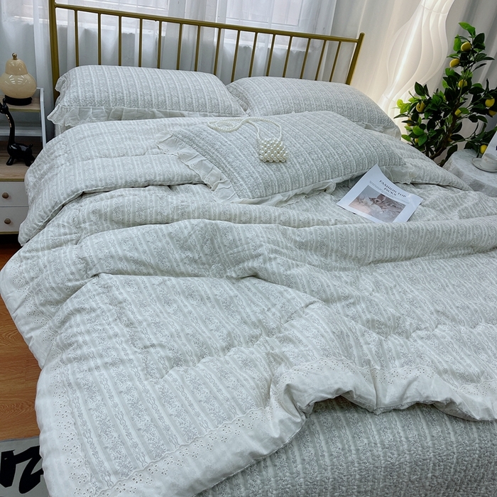 91家纺网 家纺一手货源 找家纺 暖居 2024新款包边春秋被床盖四件套 伊甸园