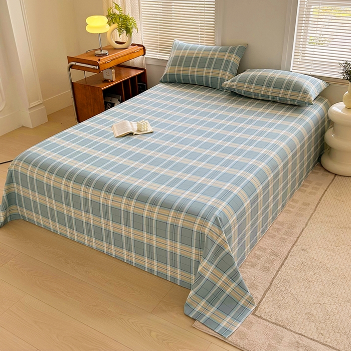 91家纺网 家纺一手货源 找家纺 家贝爱 2024新款3倍加厚水洗棉床笠床单 乐享绿