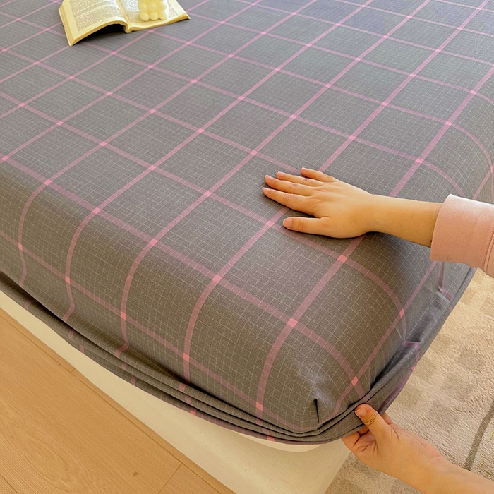 91家纺网 家纺一手货源 找家纺 家贝爱 2024新款3倍加厚水洗棉床笠床单 绅士灰