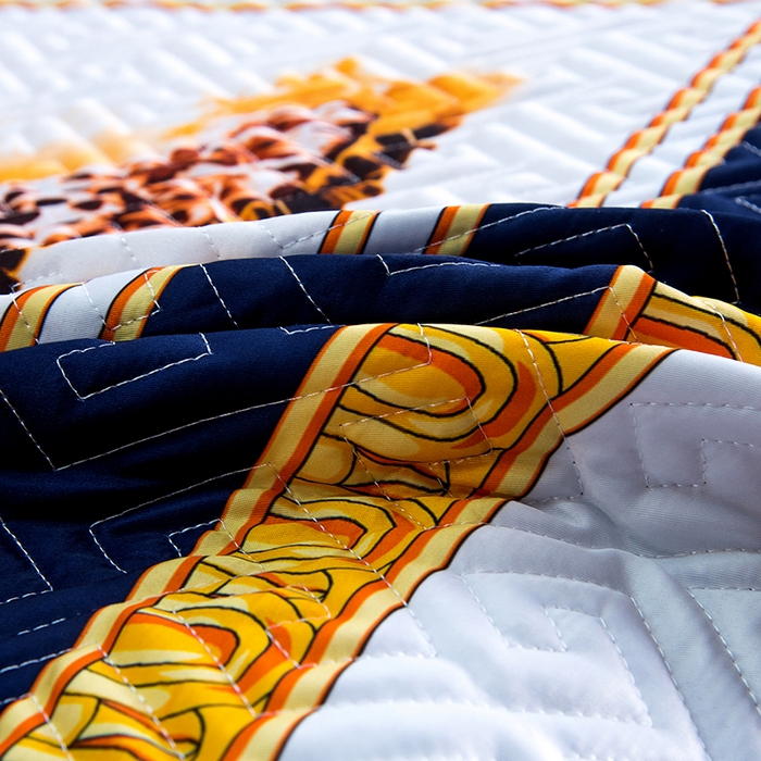 91家纺网 家纺一手货源 找家纺 爵仕家纺 2025新款凉感真丝床盖三件套 豹