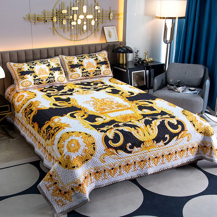 91家纺网 家纺一手货源 找家纺 爵仕家纺 2025新款凉感真丝床盖三件套 大天使