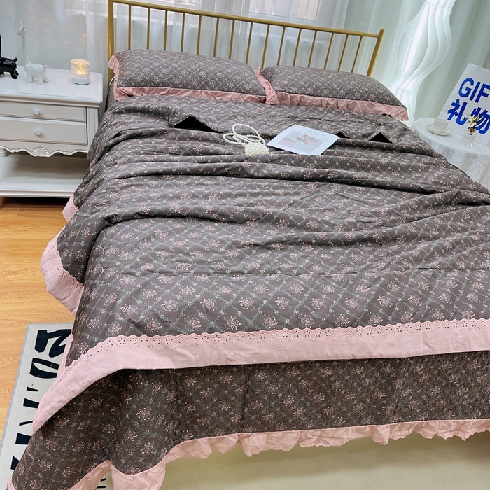 91家纺网 家纺一手货源 找家纺 暖居 2024新款包边春秋被床盖四件套 知画