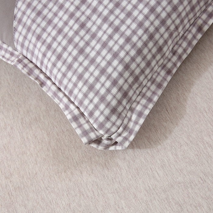 91家纺网 家纺一手货源 找家纺 梦叶草 2024新款全棉水洗棉儿童枕头纯荞麦枕芯小熊格子30×50cm荞麦枕 小熊耳朵方格荞麦枕-灰色30*50/只