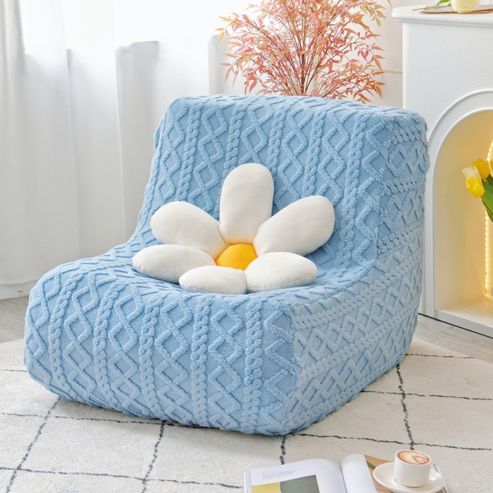 91家纺网 家纺一手货源 找家纺 启博家纺 2024新款提花绒毛毛虫沙发套 天蓝