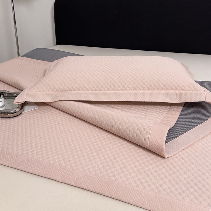 91家纺网 家纺一手货源 找家纺 凉百百 2024新款冰豆豆大豆款凉席冰丝席可折叠收纳直播优选 大豆款-粉