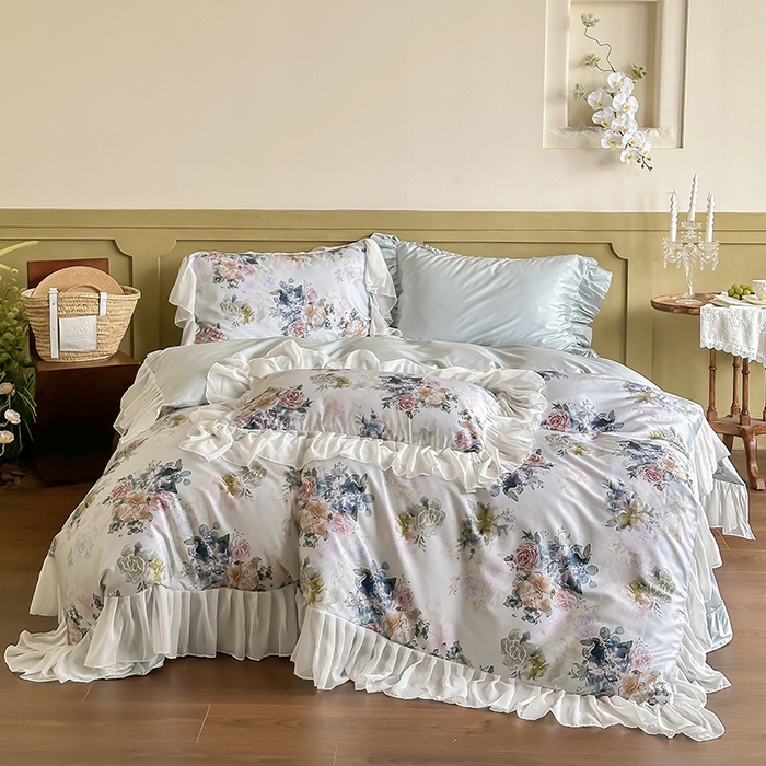 91家纺网 家纺一手货源 找家纺 （总）窝米 2024春夏高定数码星云雪纺纱四件套系列