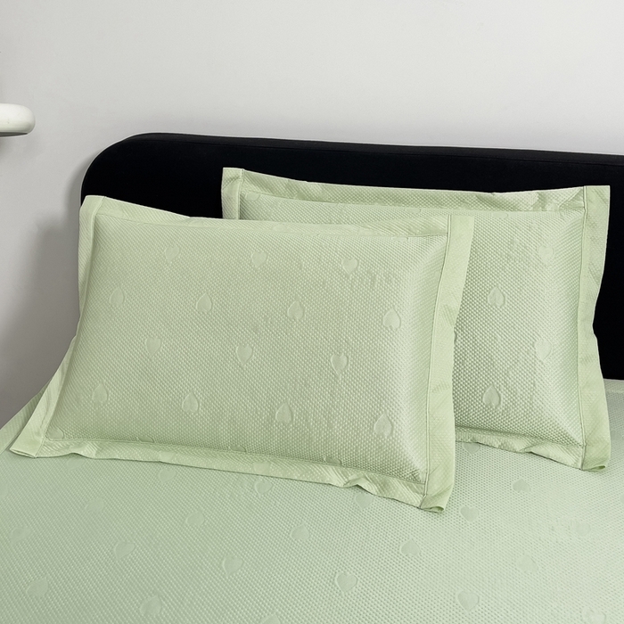 91家纺网 家纺一手货源 找家纺 凉百百 2024新款冰豆豆爱心款凉席冰丝凉席可折叠设计量大价优 爱心款-绿