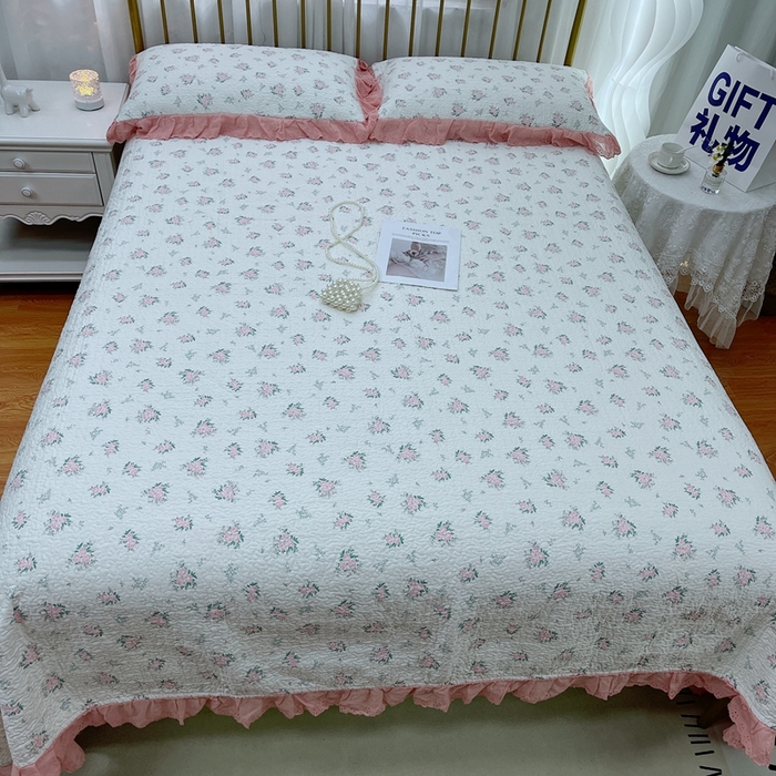 91家纺网 家纺一手货源 找家纺 暖居 2024新款包边春秋被床盖四件套 花期