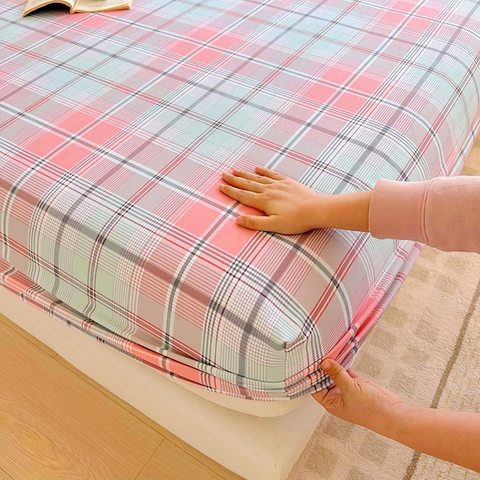 91家纺网 家纺一手货源 找家纺 家贝爱 2024新款3倍加厚水洗棉床笠床单 莫卡粉