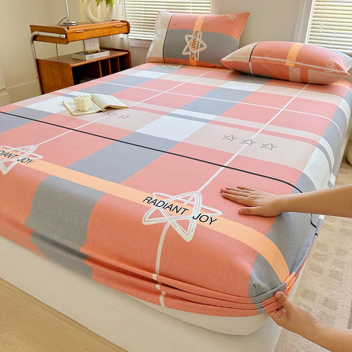 91家纺网 家纺一手货源 找家纺 家贝爱 2024新款3倍加厚水洗棉床笠床单 星空粉