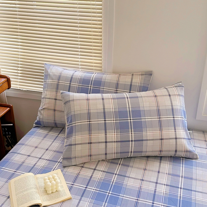 91家纺网 家纺一手货源 找家纺 家贝爱 2024新款3倍加厚水洗棉床笠床单 莫卡蓝